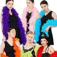 1 pieza Bufanda de plumas, Bufanda de plumas de carnaval, Decoración de festival, Accesorio de disfraz de fiesta DIY, Bufanda de plumas de colores, Decoración de bufanda, Adecuado para fiesta de cumpleaños, Halloween, Navidad, Carreras, Té de la tarde, Nochevieja, Concierto, Decoración del hogar, Boda de baile, Actuación en el escenario, Disfraz y accesorios de carnaval, Suministros para fiestas, Despedida de soltera, Accesorios de fotografía, Carnaval de San Valentín. Estilo bohemio (estilo aleatorio) - Multicolor - Ver 9