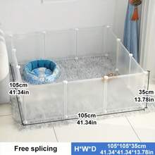 Removable Matte Pet Fence, Pet Dog House Cage Indoor Dog Kennel For Teddy, Corgi, Pomeranian, Isolation Matte Fence To Protect Small Dogs, Set (6/8/10/12 Pcs) Small Animal Playpen, Easy To Assemble, Suitable For Indoor And Outdoor Use, Portable Metal Wire Fence For Small Animals Like Guinea Pigs, Rabbits, Turtles, Hamsters, Puppies, Kittens - White - View 12