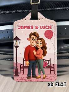 1 thẻ hành lý kiểu hoạt hình tùy chỉnh, thẻ hành lý cá nhân hóa, quà tặng đám cưới, phụ kiện du lịch - quà tặng cho cặp đôi - Như được hiển thị - Xem 8