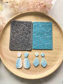 وسادة ملمس ورقة العنب والعباد الشمس، حصيرة ملمس السيليكون الناعم للطين لصنع أقراط الطين الناعم والدبابيس والقلادات والنحت الفخاري، أدوات ديكورية إبداعية DIY - رمادي غامق - مشاهدة 17