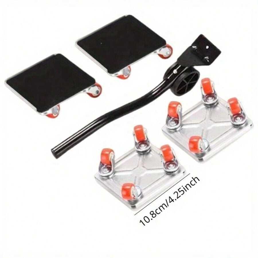 Furniture Dolly With 4 Wheels, 1200Lbs Load, 360°Rotation Rubber Wheels For Moving Sofa Cabinet Refrigerator-2Pairs Anti Slip Pad - Multicolor - View 1