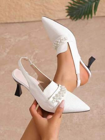 أحذية كعب قطيفة ذات نقطة أنيقة بدون ظهر، أحذية كعب صغير بطراز فرنسي أنيق مناسبة للزفاف والخدم والعرائس