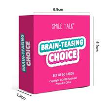 SMILE TALK 1PC Fun Multiple-Choice Card Game – Tabletop Party Game With Joyful Conversation Cards, Essential Icebreaker For Gatherings, Perfect Gift For Valentine's/Halloween/Christmas, Ideal For Friends/Family Parties & Daily Entertainment - Pink - View 2