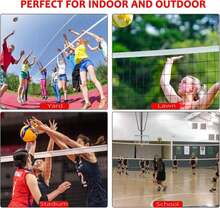 Professional Volleyball Net Outdoor Indoor For Backyard Beach Pool Schoolyard, Standard Size 32 FT X 3 FT - White - View 4