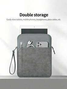 DANYCASE 10.8-13.3 Inch Tablet Laptop Sleeve Bag, 8 Inch Electronics Organizer Pouch With Padded Protection, Compatible With IPad, Devices - Light Grey - View 4