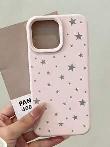 粉色时尚星星图案创意星空点彩眼睛图案防震手机壳，适用于苹果 XS/XS Max/XR/11/12/13/14/14 Plus/15/15 Plus/16/16 Plus/17/17 Pro 等型号，女士节礼物 - 彩色 - 查看 2
