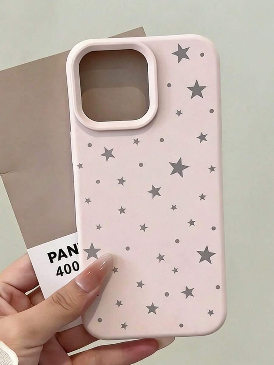 粉色时尚星星图案创意星空点彩眼睛图案防震手机壳,适用于苹果 XS/XS Max/XR/11/12/13/14/14 Plus/15/15 Plus/16/16 Plus/17/17 Pro 等型号,女士节礼物 - 彩色 - 查看 1