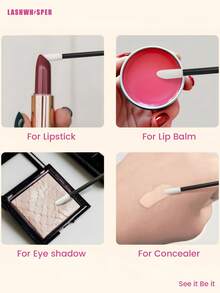 1 طقم أعواد قطن قابلة للتخلص منها للاستخدام في تطبيق الرموش الصناعية - فرشاة الرموش، فرشاة الشفاه وفرشاة الماسكارا، مجموعة أدوات التجميل، باللون الأسود، 50/150/300/450 قطعة - متعدد الألوان - مشاهدة 8