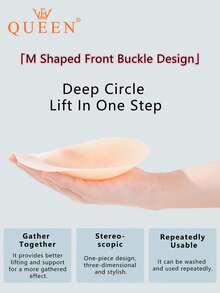 vfvQueen 1 Pair Plus Size Self-Adhesive Lift Bra Pads, Seamless Invisible Breast Petals With Lift & Cleavage, Reusable Silicone Nipple Covers, Strapless Backless Bra Tape - Multicolor - View 7