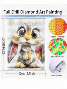 Cartoon Rabbit Diamond Art Kits For Adults,5D Diamond Painting Kits For Beginner,DIY Round Full Drill Diamond Paintings Picture Gem Art&Crafts Home Decor - Multicolor - View 2