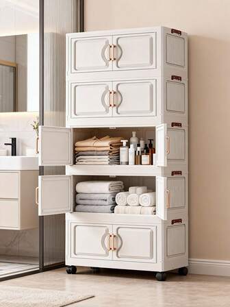 1pc 18.9-23.6 Inch Wide Storage Cabinet, Foldable Storage Box, Home Living Room Toy Cabinet Organizer, Snack Cabinet, Kitchen Storage Cabinet, Christmas Gift, Storage Box, Under Bed Storage