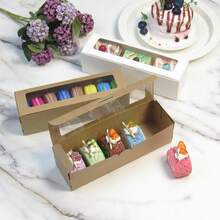 10个马卡龙包装盒、纸杯蛋糕装饰盒、翻盖盒、开窗盒、糕点甜点外卖盒、白色纸板饼干盒、糖果盒、甜品店装饰盒