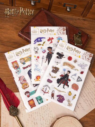  1 Pack/6 Sheets Harry Potter Stickers,Harry Potter Series Character Sticker Combination, PET-Made DIY Stickers, Waterproof Self-Adhesive Creative Character Sticker For Laptops, Phones, Scrap Booking, Collectibles, Holiday And Birthday Gifts, Suitbale For Teens And Adults, Commemorative Decoration Gifts For Fans[Officially Licensed]