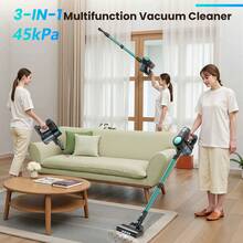 INSE Cordless Stick  Vacuum Cleaner, Powerful Suction Vacuum With Telescopic Tube, LED Display, Lightweight Vacuum Cleaner, Multifunction Vacuum Cleaner  For Hardfloor, Carpet, Pet Hair, Home Gifts, Cyan - US A Type Plug(110-127V) - View 4