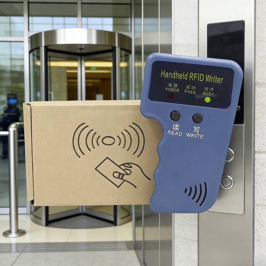 2025 New Universal 1pc 3/6 Slots Handheld 125KHz Low Frequency ID Card Copier, EM Card RFID Smart Card ID Duplicator, Minimalist Industrial Style, Blue, Portable Palm-Sized Design, One-Key Copy + Anti-Drop Shell, Fast Reading + Precise Duplication + Multi-Card Compatible, Smart Card Copying Device Suitable For Access Cards, Attendance Cards, Elevator Cards - Multicolor - View 1