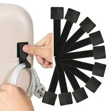 Reusable Cable Organizer Straps, Household Wire Management Hook And Loop Ties - Black - View 2