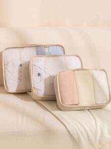 Minimalistischer Luxus-Stil Reise-Tasche Set in verschiedenen Größen, essentiell für Geschäftsreisen, beinhaltet Gepäcktasche, funktionale & atmungsaktive Kleidertaschen - Verschiedenfarbig - Übersicht 3