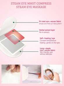 5/10/20/30/50pcs Pack Pink Rose Scented Steam Eye Mask, Moisturizes Eye Area, Relieves Fatigue, Relaxes Mind & Body, Suitable For Those Who Use Computers, Phones & Other Electronics For Long Hours, Students, Office Workers, Business Travelers, Night Owls. Ideal Valentine's Day, Birthday Gift For Boyfriend/Girlfriend - Pink - View 6