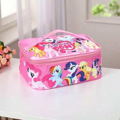 MY LITTLE PONY 1个小马宝莉可爱时尚保温午餐包 - 卡哇伊手提保温袋，采用耐用牛津布和铝箔制成，是学校、办公室、露营和聚会的理想之选