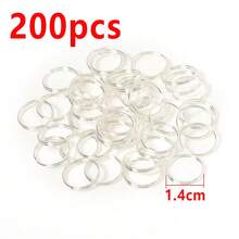 200个多尺寸双环开口金属钥匙圈饰品连接器，适用于DIY手工手链、项链、手机链、饰品等。 - 分離圈 - 查看 21