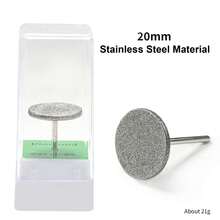 1pc 20mm Round Nail Grinding Disc, Nail Polishing Sanding Disc, Nail Edge Grinding Tool - Silver - View 7