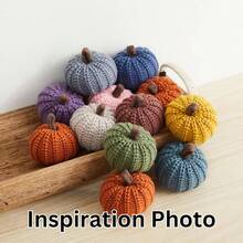 Knit Pumpkins Set Of 5, Fall Favorite, Gifts Women, Autumn Bowl Fillers Fall Farmhouse Tier Tray Decor, Decorative Pumpkins Friend Autumn Set - 迷你大地色系套裝 - 查看 3