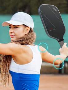 Pickleball Paddles,Pickleball Paddles Set Of 2,Professional Carbon Fiber Pickleball Paddle-16mm,Superior Control,Strong Power And Forceful Spin,Extended Handle For Two-Handed Grip - 2 chiếc màu xám - Xem 3