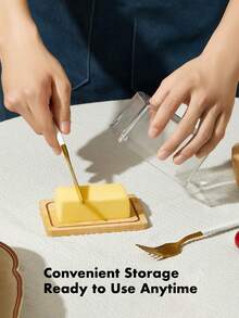 1 pieza Tabla de cortar de cocina con tapa transparente, adecuada para almacenar pastel de queso, queso, se puede colocar en el refrigerador - Multicolor - Ver 3