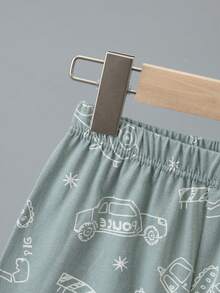 6pcs/Set Boys' Cartoon Dinosaur & Car Print Short Sleeve Shorts Pajama Set, Lightweight Home Clothes - Multicolor - View 9