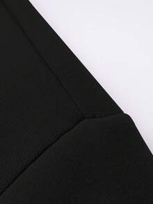 Women's Casual Half-Zip Hoodie With Customizable Text And Graphic Print - Black - View 6