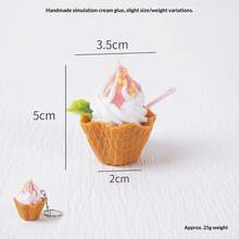 Mini Realistic Ice Cream Pendant, Realistic Food Cream Cake Creative Food Toy, Bag Charm, Gift, Holiday Gift, Birthday Gift, Christmas Gift - Multicolor - View 9