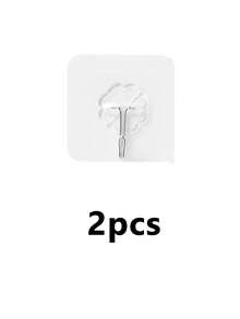 2/4/10pcs Modern Stainless Steel Towel Hooks | Wall Mounted, Self-Adhesive, Brushed Surface, No Drilling Required, Polished ABS Plastic - Multicolor - View 13