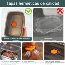 3pz Caja de Almacenamiento de Alimentos de Acero Inoxidable, con Tapaética, Almacenamiento de Alimentos a Prueba de Fugas de 2000 ml, Adecuado para Horno, Refrigerador y Congelador,recipienteséticos para almacenar,contenedores para alimentos - 1 - Ver 4