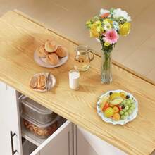 Isla De Cocina Móvil De 2 Puertas Y Mesa Plegable Blanco - Blanco - Ver 8