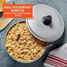 IMUSA Caldero - Olla con tapa de aluminio de 2 cuartos de galon aluminio fundido perfecta para servir grupos pequeños asas remachadas fabricada en Colombia plata - Gris - Ver 7