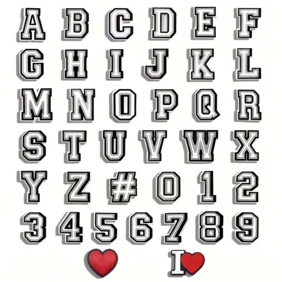 40pcs "To School" Letter Shoe DIY Decoration Charms Accessories For Clogs Garden Shoes Sandals