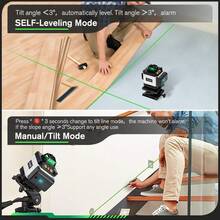 Yofidra 16 Lines 4D Laser Levels 360 Horizontal Vertical Green Line Laser Level Self-Leveling Measure Leveling Tool - UK Plug(220-240V) - View 11