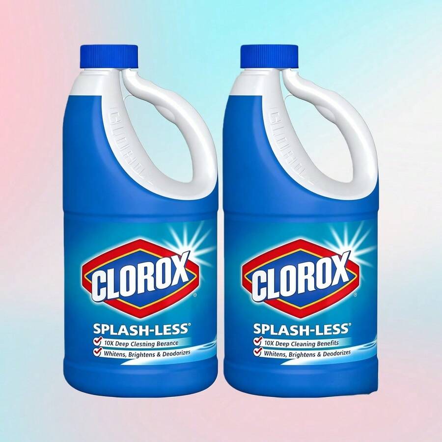 Valentines Day Clorox Splash-Less Bleach, Clean Linen Scent, 55 Ounces, 2 Pack (110 Ounces Total), Real Bleach Made Simple™ - trắng - Xem 1
