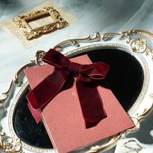 10pcs 5-Inch Burgundy Velvet Ribbon Bows, Pre-Made Burgundy Bows, Suitable For Gift Wrapping, Wreaths, Crafts, Indoor/Outdoor Home Decor, Wedding Decoration Gift Box Decor, Valentine's Day