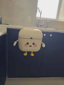 1pc 3.2 Gallons/12 Liters Kitchen Cabinet Door Hanging Trash Can Office Hanging Trash Can Plastic Compost Bin With Lid PP Plastic Material Smooth Surface Easy To Clean Leak-Proof Seal Silent Closing Pull-Out Opening Trash Storage For Kitchen Office Bathroom RV Home - Multicolor - View 3