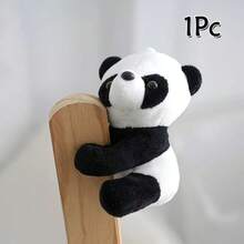 4/2pcs Cute 10cm Panda Clips Decor, Plush Panda Finger Clips Curtain Holders, Note Clips, Photo Holders, Suitable For Home Decor, Flower Pots, Potted Plants Crafts