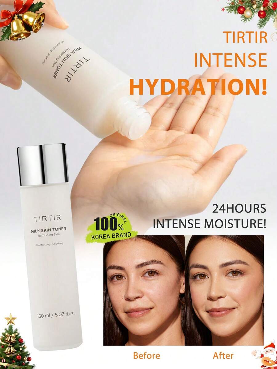 TIRTIR 150毫升/5.07液盎司 牛奶肌米水精华,乳霜质地,轻盈保湿,易于吸收,深层滋润,蕴含烟酰胺、神经酰胺、米糠提取物,韩国化妆品 - Milk Skin Toner - 查看 1