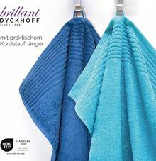 Dyckhoff Brillant Towel Set, 2 Bath Towels Sized 70 X 140 Cm And 4 Towels Sized 50 X 100 Cm, Set Of 6, 0410996005 - 藍色/綠松石色 - 查看 4