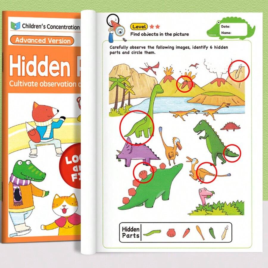 1pc Children's Fun Whole Brain Thinking Challenge Find It Book, Improve Thinking Logic And Stimulate Children's Enthusiasm - Multicolor - View 1