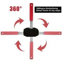 Brake Caliper Tool Ratchet Brake Piston Reset Tool With 4 Brake Pad Replacement Hooks… - A - View 3