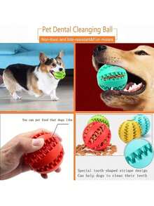 1pc Durable Rubber Dog Chew Ball, Wear-Resistant, Helps Clean Dog's Teeth. It Is A Dog Chew Toy That Can Hold Treats, Providing Different Play Experiences For Your Dog.