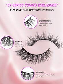 10 Paar Katzenaugen Wimpern, kompletter Set Falsche Wimpern, extra lange Falsche Wimpern, 3D Nerz Haar Falsche Wimpern, Flauschige natürliche Falsche Wimpern, Natürlicher Stil Falsche Wimpern, Make-up, 3D Flauschiger Effekt, geeignet für verschiedene Anlässe, Anime Stil Falsche Wimpern - Schwarz - Übersicht 4