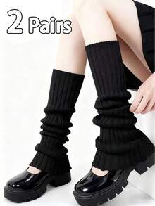 40cm 1/2pairs Lolita Leg Warmers Women Long Socks Wool Knitted Foot Cover Arm Warmer Y2K Autumn Winter Socks Boot Cuffs Stockings - Leg Warmers - View 21