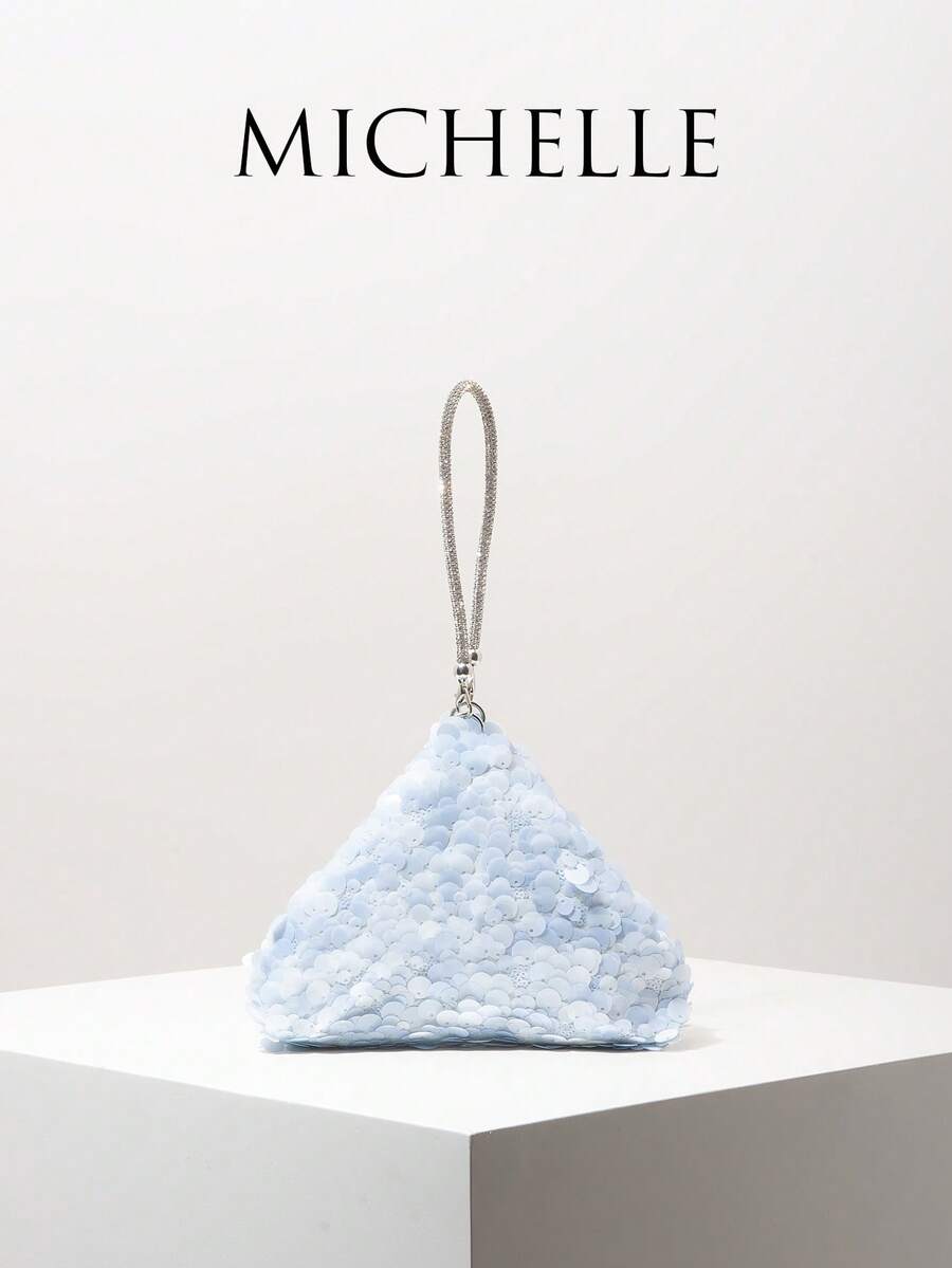 Ví mini, Túi dự tiệc cưới, Túi đính sequin, Túi váy dạ hội, Phụ kiện váy dạ hội, Túi độc đáo, Đồ dùng đám cưới, Quà tặng cho nữ, Túi Giáng sinh, Túi Ngày Valentine (Mẫu ngẫu nhiên) - Màu xanh nhạt - Xem 1