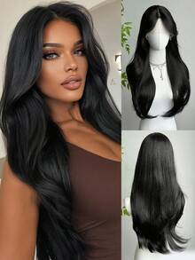 Ready-To-Wear Wig, Wavy Bangs, No Glue Wig, Pre-Cut, 13*5*1 T-Part Lace Front Wig, Suitable For Beginners, No Adhesive Needed, Natural Waves, Pre-Bleached, Pre-Plucked, 3S Wear